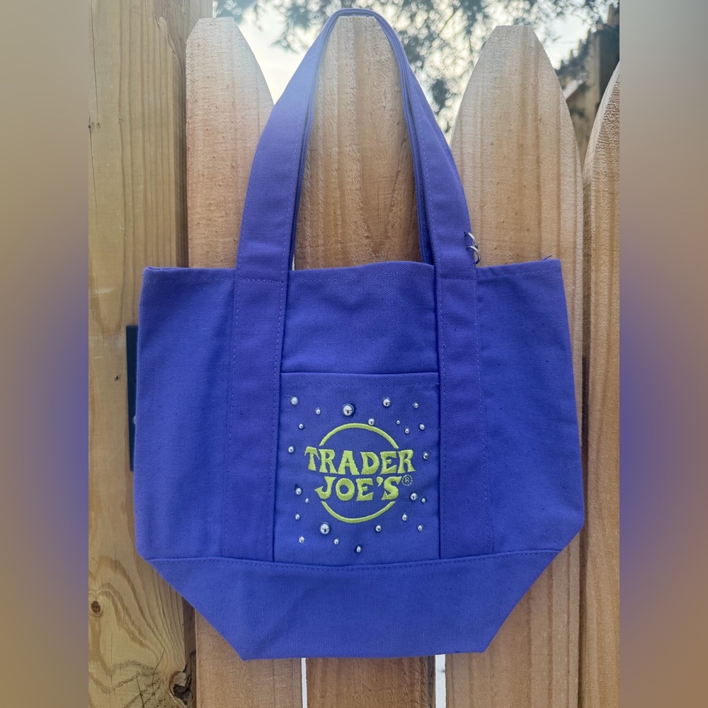 Custom Trader Joe's Purple Tote Bag